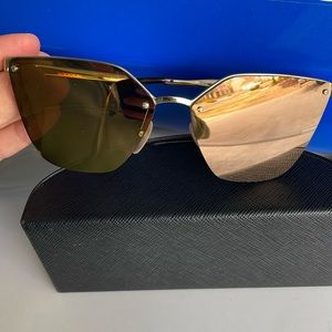 Prada gold mirrored sun glasses